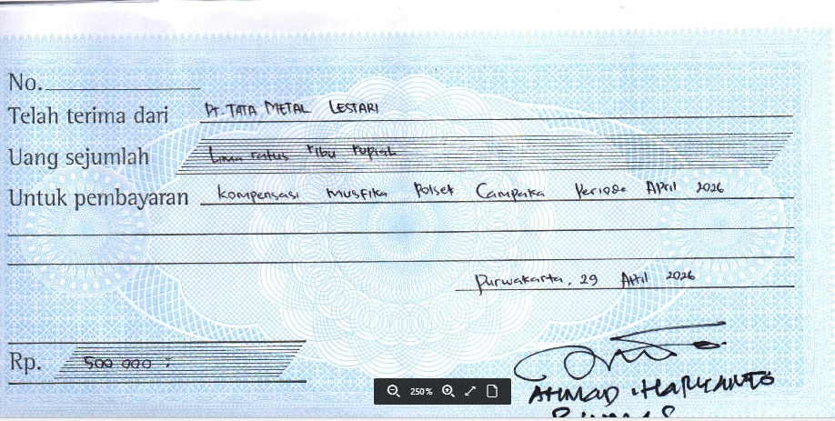 TML - Pemberian bantuan ATK kepada MUSFIKA Campaka  Periode April 2026